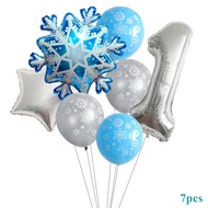 7pcs Frozen Theme Balloon Sets Snowflake 32inch Number Aluminum Film Balloon Birthday Party Needs De