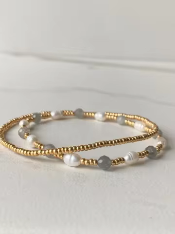 CCGOOD 2pcs/lot Miyuki Pearl Bracelet for Women with Natural Stone Handmade Beaded Stack Jewelry Gif