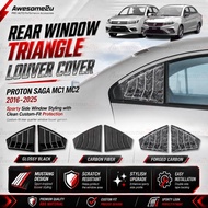 Awesome2u Proton Saga VVT MC1 MC2 MC3 2016-2026 Car Rear Window Triangle Louver Cover Accessories