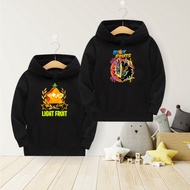Black Hoodie Printed with Games Blox Fruits Shadow Dragon Thick Cotton Fleece Super Cool Devil Fruit