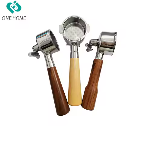 51mm Double Spout Coffee Portafilter 2 Ears Replacement Parts with Filter Basket for Delonghi ECP342