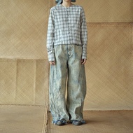 復古文青 / 純棉牛仔褲 / 休閒直筒褲