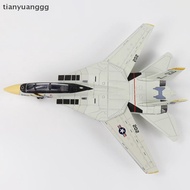 tianyuanggg 1:72 Scale F-14 Tomcat Fighter Jet Model - White & Black ABS Plastic Aircraft With Detai