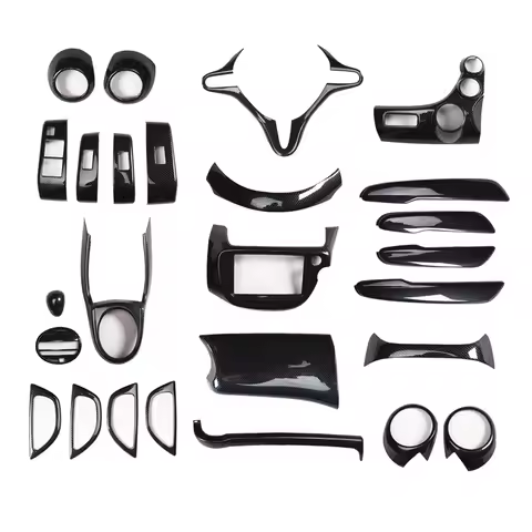 For Honda Fit 2008 2009 2010 2011 2012 2013 GE8 Accessories Carbon Fiber Style Interior Stickers ABS