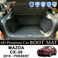 Top Carpet MAZDA CX-30 ( 2019 - 2025 ) CX30 Car Boot Mat PU Leather Cargo Mat Trunk Carpet Boot Line