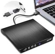 YOTUO External CD DVD Drive, Portable USB 3.0 and Type-C CD/DVD RW Drive Player Rewriter Burner Compatible with Laptop Desktop PC Computer for Windows 7/8/10/11 Mac MacBook Pro/Air