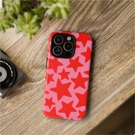 Fashionable Vibrant Red Star Pattern Phone Case For Phone 17,17pro Max,17pro,17air,16,16e,16 Pro Max