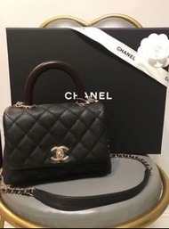 Sold-Brand New Chanel mini coco handle bag 蜥蜴皮紋紅手柄袋