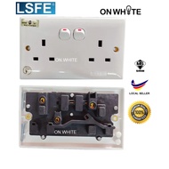 13A 2 Gang Switch Socket Outlet 2 point socket DOUBLE SUITABLE FOR 3" X 6" BASE