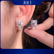 Square Earrings with 1 4LI Diamond and 12 Moissanite | Bring to Brighten Skin | Forever | KT1599 JUL