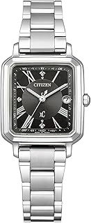 Citizen Crosssea ES9500-69E Women's Watch, Photovoltaic Eco-Drive, Radio Watch, Waterproof, Includes Replacement Strap, Black, Hikari Collection Square 2-Way Model Silver, Black, Bracelet Type