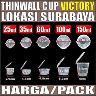 Thinwall Tight Cup 25ml 35ml 60ml 100ml 150ml Per Pack Round Sambal Cup n Plastic Pudding Cup SBY