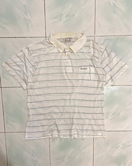 Kaos kerah polo poloshirt casual atasan laki laki pria cowok pocket saku Pierre cardin garis putih b