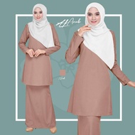 Baju Kurung Moden warna Coklat,Dark Plum, Nude