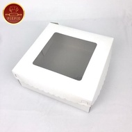 White Plastic Cake Box IVORY Size 25x25x9.5 Unique MultipurposeYANG