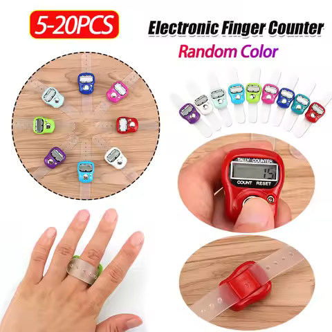 Display Electronic Tally Counter Electronic Finger Counter Ring Row Tally Pedometer for Pray Buddha 