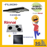 [RB-3Si Rinnai Cooker Hob &amp; FR-MS1990R-GBK Fujioh Hood &amp; RO-E6208TA-EM Rinnai Built in Oven] HYBRID COMBO