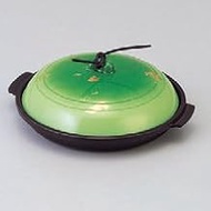 Aluminum Products Mini Pottery Grilled Shallow Shape Gold Color Green [6.5 φ x 2.2 inches (16.5 x 5.