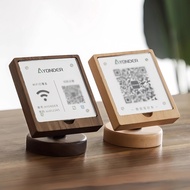 Solid Wood Display Sign Dimension Code Cashier Payment Table Vertical QR Acrylic Wooden Base