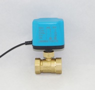 【Hot】วาล์ว มอเตอร์วาล์ว บอลวาล์ว 2 สาย เปิดได้ไม่ต้องอาศัยแรงดันนำ้ ทองเหลือง Ball Valve ปกติปิด (NC