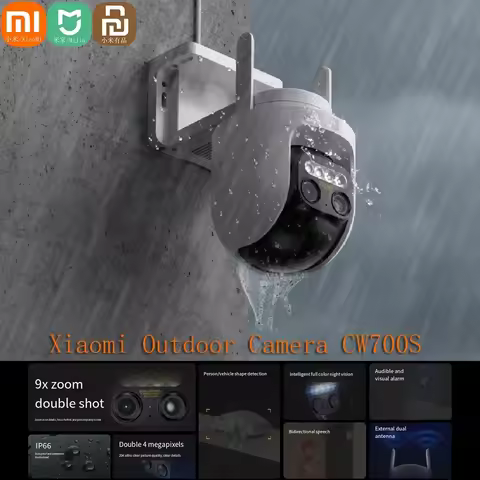 Xiaomi Mijia Outdoor Camera CW700S 2.5K 9x zoom IP66 Waterproof Security Cam PTZ Full Color Night Vi
