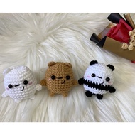 We bare bears crochet keychain