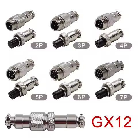 5/20PCS GX12 Connector 2/3/4/5/6/7 Pin Aviation Socket Plug Docking Connector Male Female Circular C