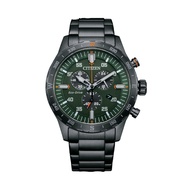 Citizen Eco-Drive Chronograph Black Stainless Steel Strap Men Watch AT2527-80X