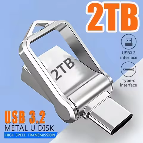 2TB Flash Drive High Speed USB 1TB Type-C Interface Large Capacity Dual Purpose Flash Drive Mobile P
