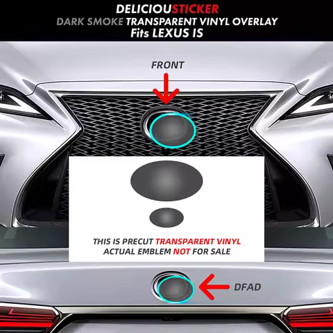For Lexus IS 2021-2024 IS350 300 Front on Emblem Pre Cut Dark Smoked TPU PPF Protection Film Anti-sc