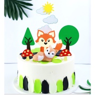 7pcs of "Fox" Birthday Cake Decoration Topper sets