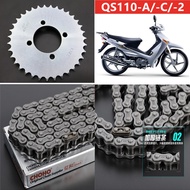 Suitable for Light Riding Suzuki Saichi QS110-A/C/2/Saisheng/FD110 Motorcycle Large Small Gear Chain