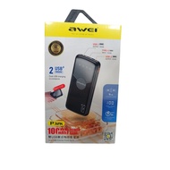 AWEI P32K Portable 10000mAh Power Bank Digital Display Phone Charger External Battery