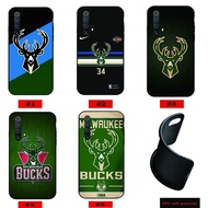 NBA Milwaukee Bucks logo Phone Case for Realme C3 C11 C12 C15 C17 X3 8 Pro C20 C21 V15 Black TPU sof
