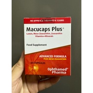 Macucaps Plus Food Supplement Lutein, Mesi-Zeaxanthin,Vitamins+Minerals 30 Capsules