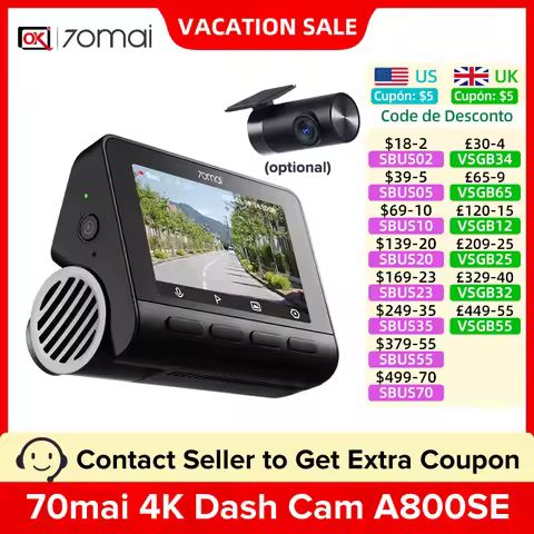 70mai 4K Dash Cam A800SE Most Cost-effective 4K HDR Supercapacitor Car DVR Support GPS ADAS 24H Park