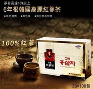 【韓國製造 超熱銷6年根韓國高麗紅蔘茶 (1盒100包)】