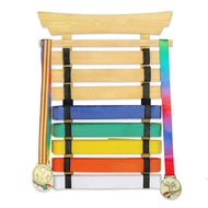 [frthrthrt]Martial Arts Belt Display Holder Wood Karate Belt Display Rack 8 Belt Taekwondo Belt Disp
