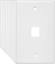 ENERLITES 1-Port Keystone RJ45 Wall Plate, Cat7 Cat6 Cat5 Compatible, for Voice/Data and Audio/Video