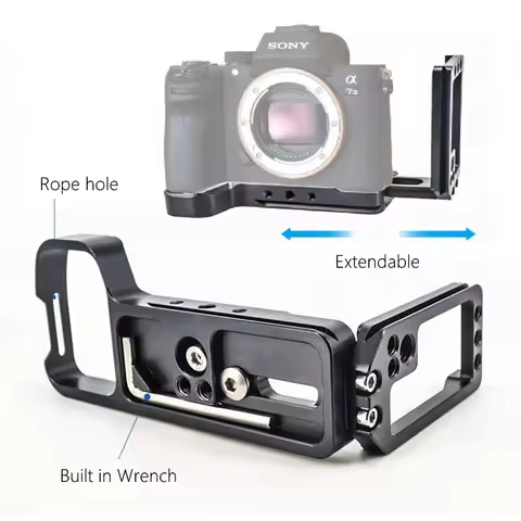 Extend Hand Grip Camera Cage for SONY A7M3 A7R3 A9 A7R3A A7M3R Camera, Arca Mount Bracket Quick Rele