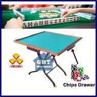 MJ822T-W Wooden-Edge Foldable Mahjong Table With Drawer - 3V