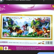 Successful cross-stitch painting lv3531-160x75cm (9 horses)