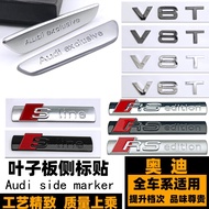 Audi V6T/V8T Car Logo RS edition Fender Side Logo S3 S4 S5 S6 S7 S8 A3 A4L A5 A6L A7 Q3 Q5L Q7 Modif