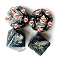 Cross-Border Hot-Selling Style Color Dice Supplies Marble Pattern Engraving English Posture Position
