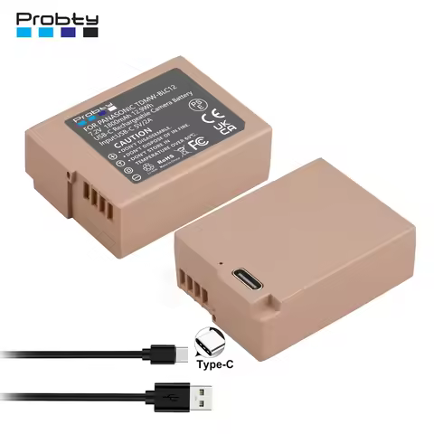 Probty DMW-BLC12E DMW-BLC12 Full Decode Battery with Type-C input port For Panasonic Lumix DMC-G5 G6