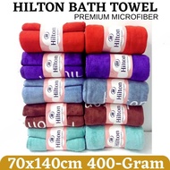 Tuala Mikro Fiber Hilton 2 Saiz Lembut, Menyerap Cepat, Tahan Lama TUALA MANDI BATH TOWEL HOTEL DAN 