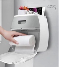 （訂貨價 $80）廁所紙巾盒 廁紙收納盒(帶櫃桶) 手機收納 免鑽牆 Toilet Paper Case