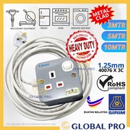 [3M/ 5M /10M] 1WAY x 13amp Metal Clad Heavy Duty Portable Socket Extension Trailing Socket Metal Soc