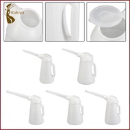 [kokiya] Oil Jug with Spout Durable Oil Measuring Jug White Ergonomical Handle Leakageproof Oil Disp