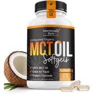 COD Available、 Intentionally Bare Organic MCT Oil Capsules - C8 & C10 Soft Gels- 300 Ct | Organic C8